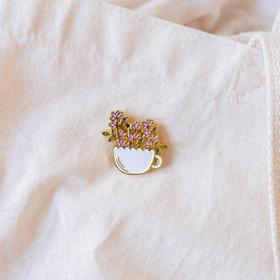 Épinglette - Tasse Fleurie