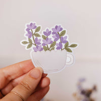 Autocollant - Tasse Fleurs