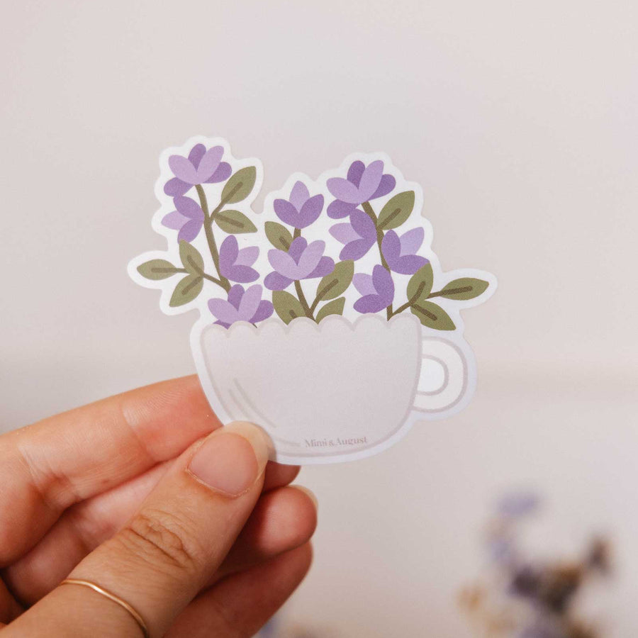 Autocollant - Tasse Fleurs