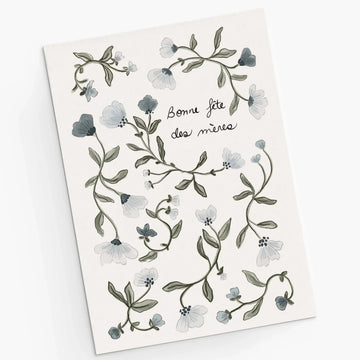 Carte de souhaits - Fleur bleue