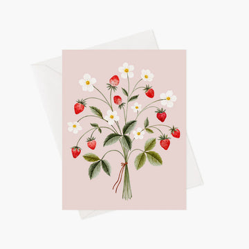 Carte de souhaits - Bouquet de fraises