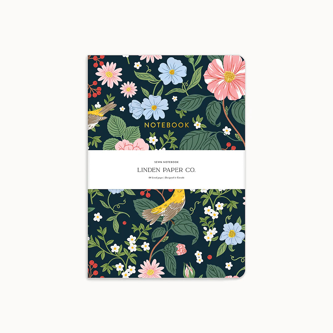 Carnet cousu - Oiseaux & Fleurs