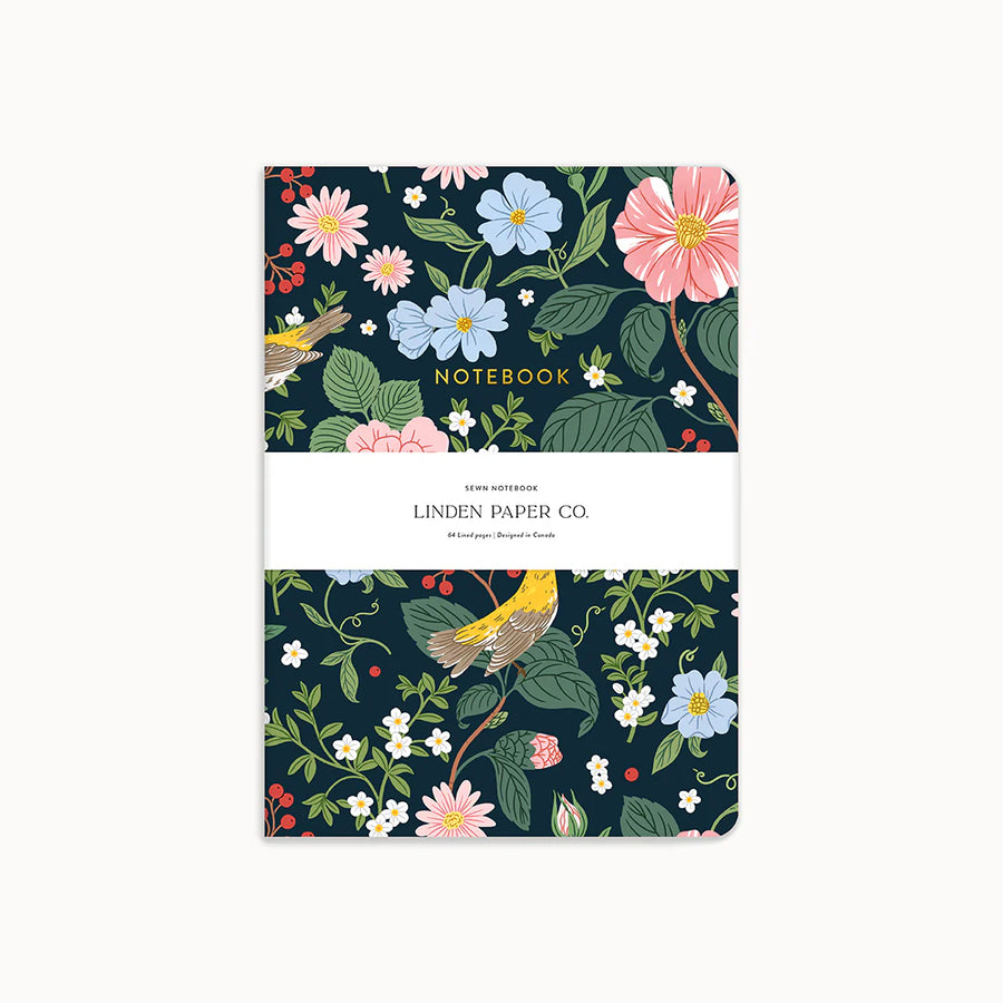 Carnet cousu - Oiseaux & Fleurs