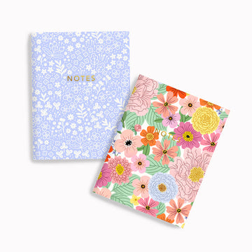 Ensemble de carnets de poche - Floral bleu & estival