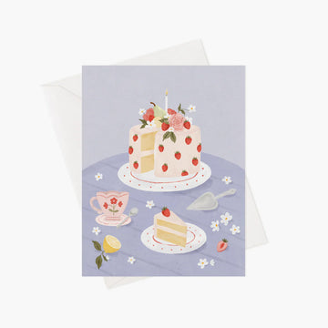 Carte de souhaits - Gâteau aux fraises