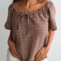 Blouse paysanne à carreaux - Solace