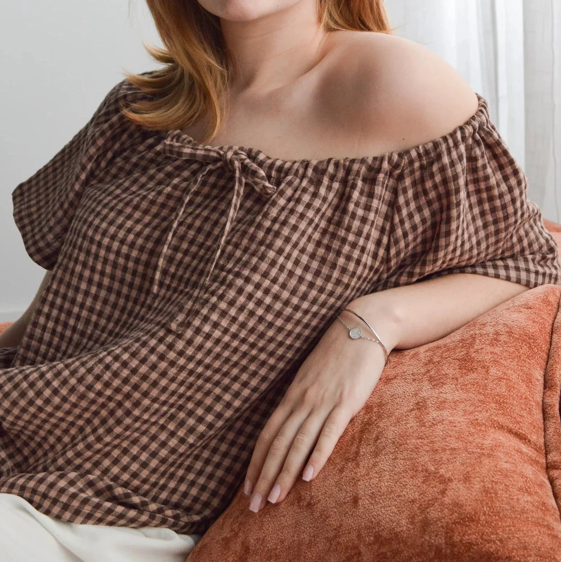 Blouse paysanne à carreaux - Solace