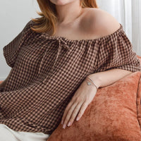 Blouse paysanne à carreaux - Solace