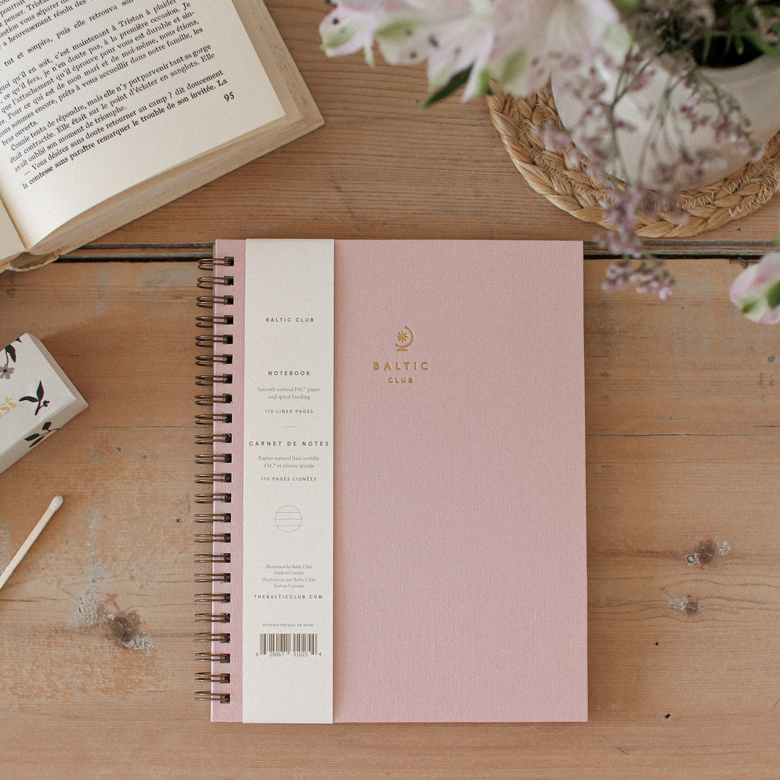 Cahier à spirales - Eau de rose