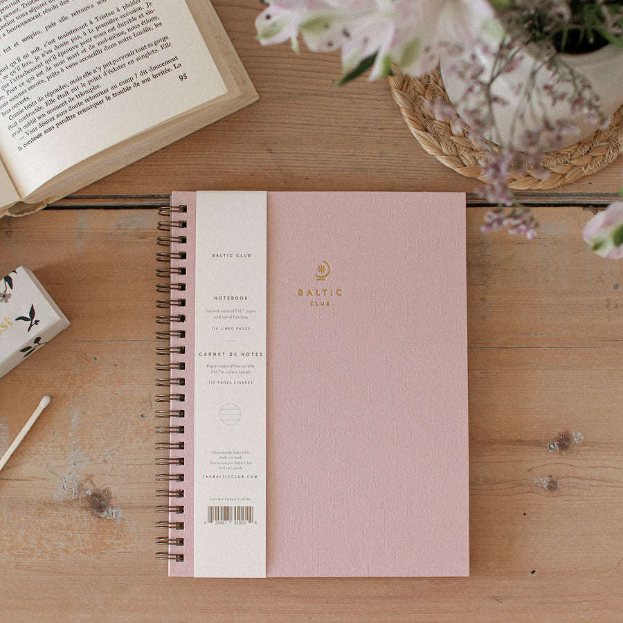 Cahier à spirales - Eau de rose