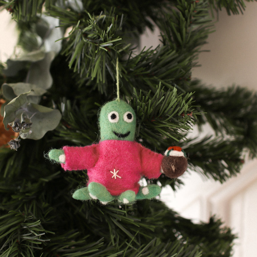 Ornement en feutre - Pieuvre de Noël