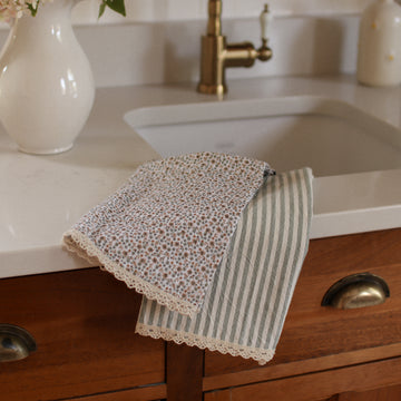 Linges à vaisselle en mousseline et coton