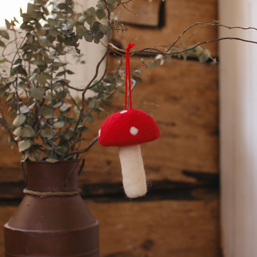 Ornement en feutre - Champignon