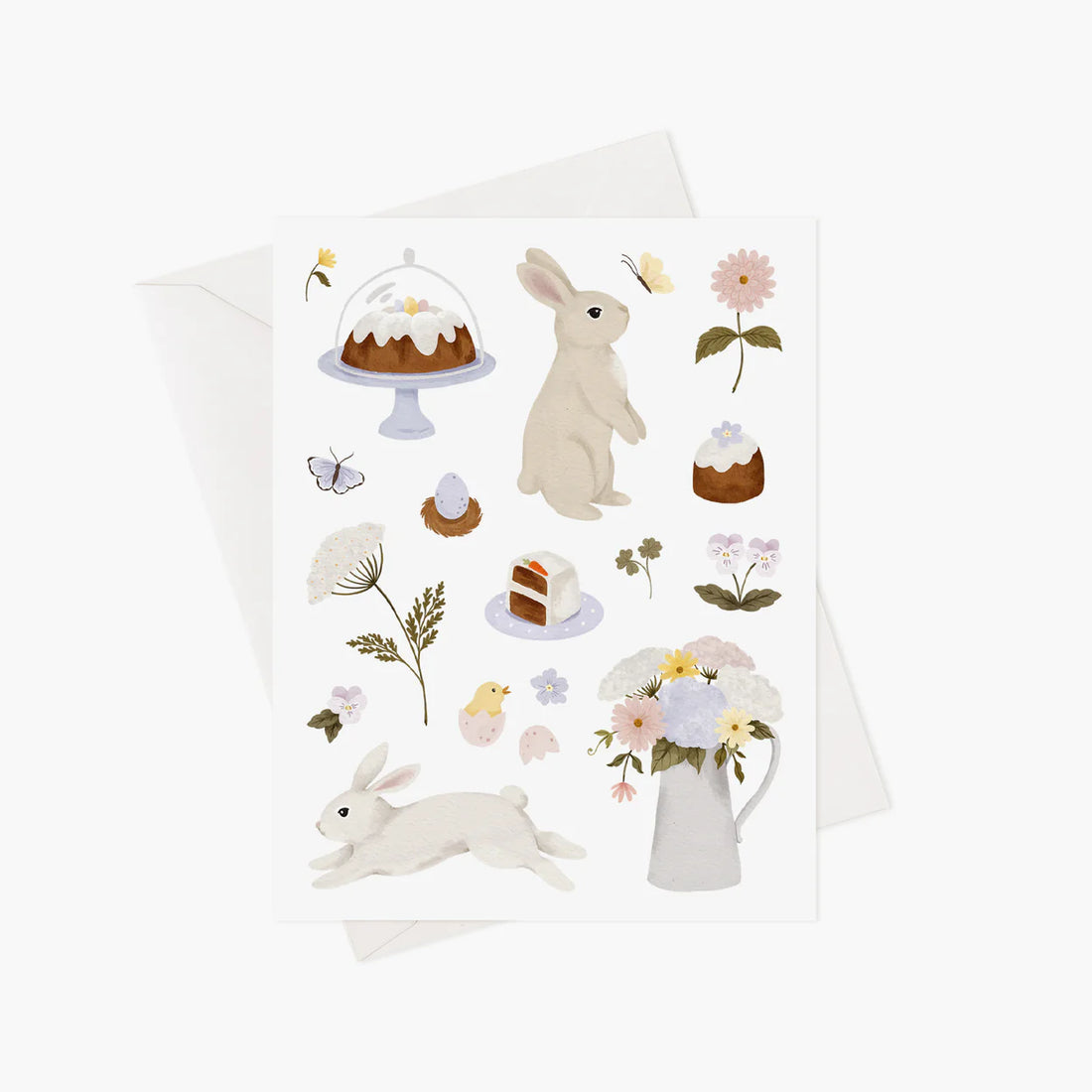 Carte de souhaits - Lapins du printemps