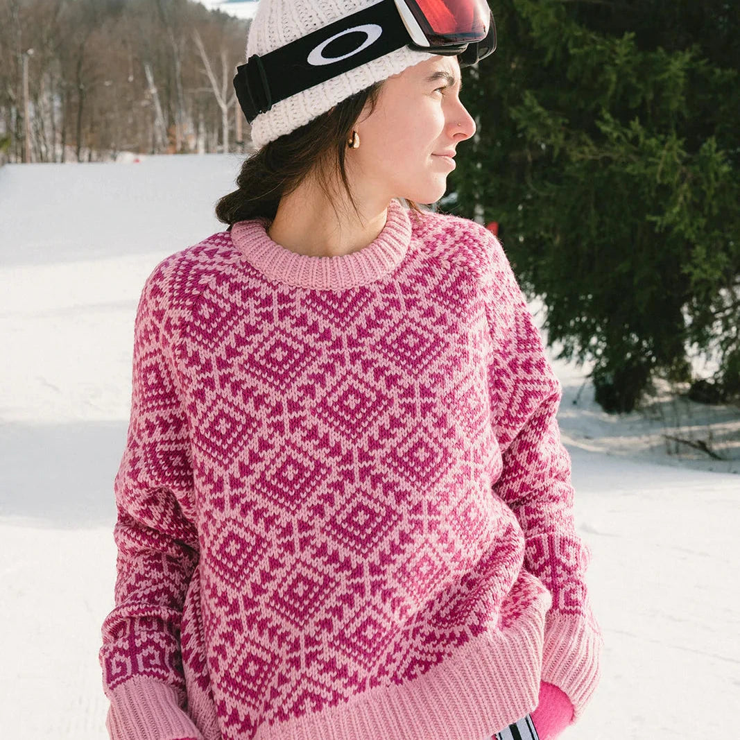 Chandail en laine mérinos - Rose