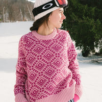 Chandail en laine mérinos - Rose