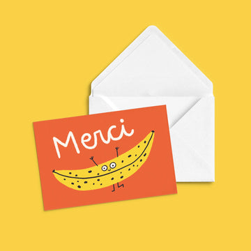 Carte de souhait - Merci Banane
