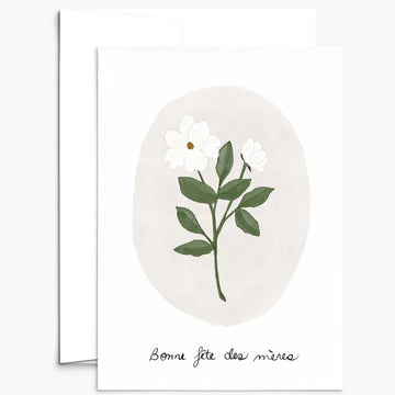 Carte de souhaits - Fleur blanche