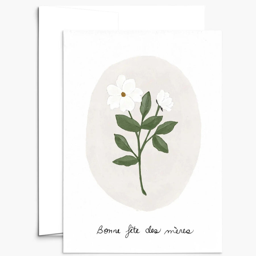 Carte de souhaits - Fleur blanche