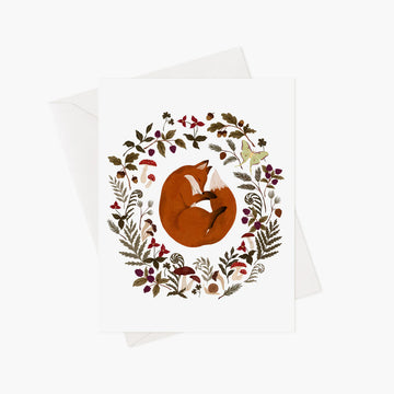 Carte de souhaits - Renard endormi