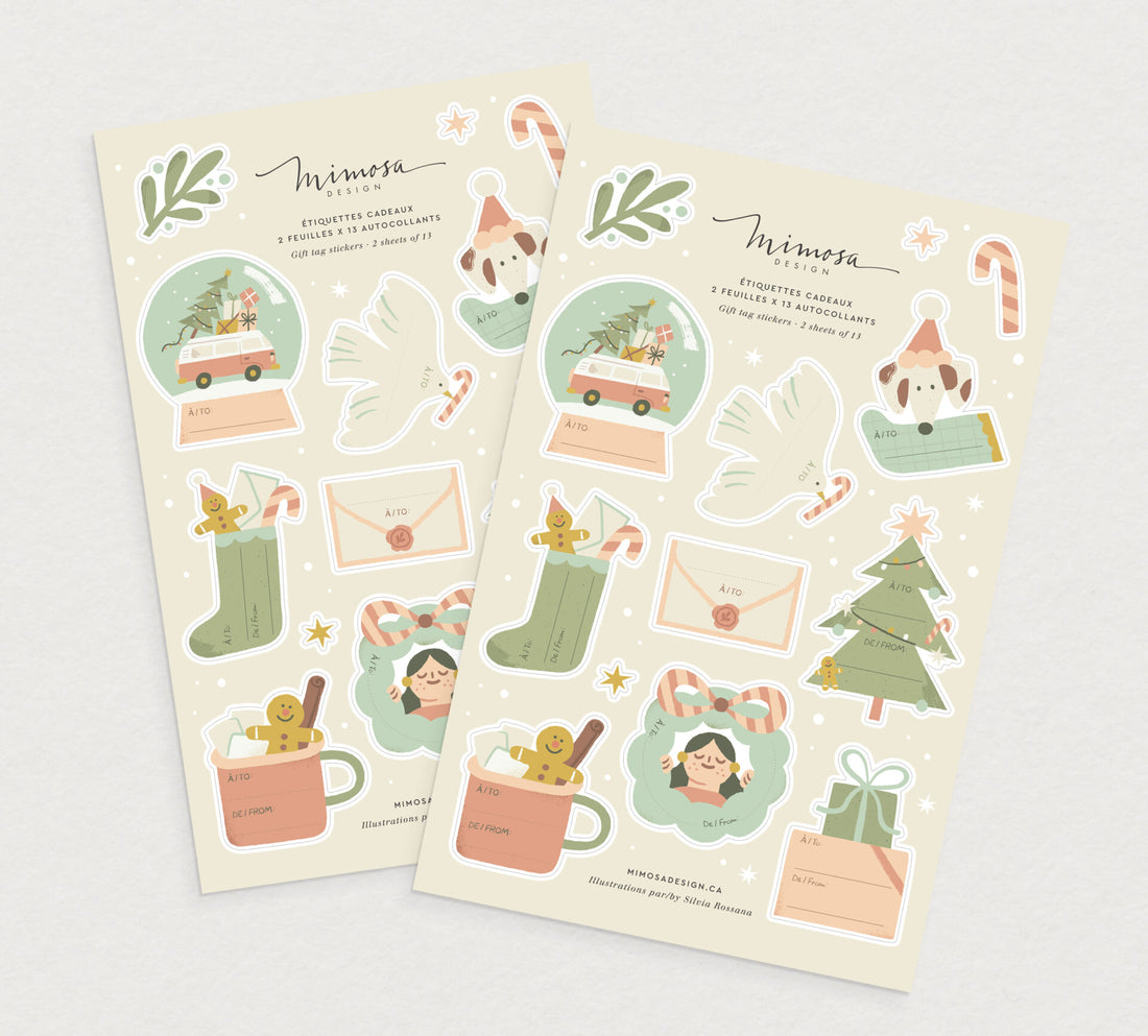 Étiquettes cadeaux autocollantes