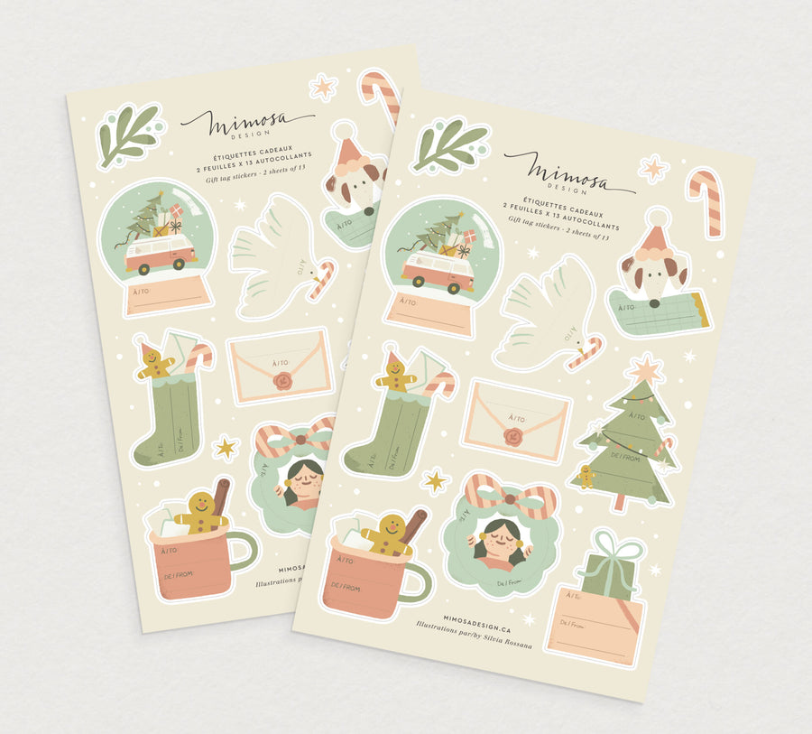 Étiquettes cadeaux autocollantes