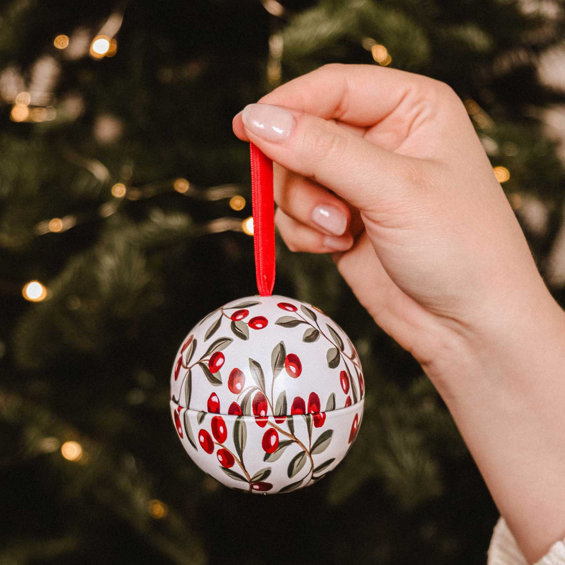 Bougie ornement de Noël - Canneberge épicée
