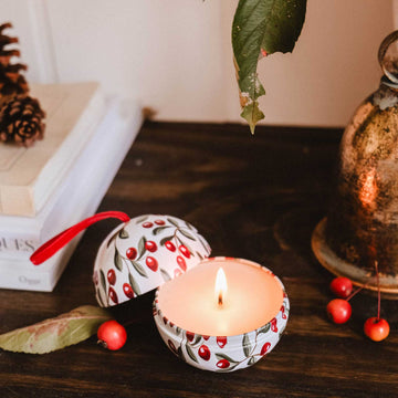 Bougie ornement de Noël - Canneberge épicée