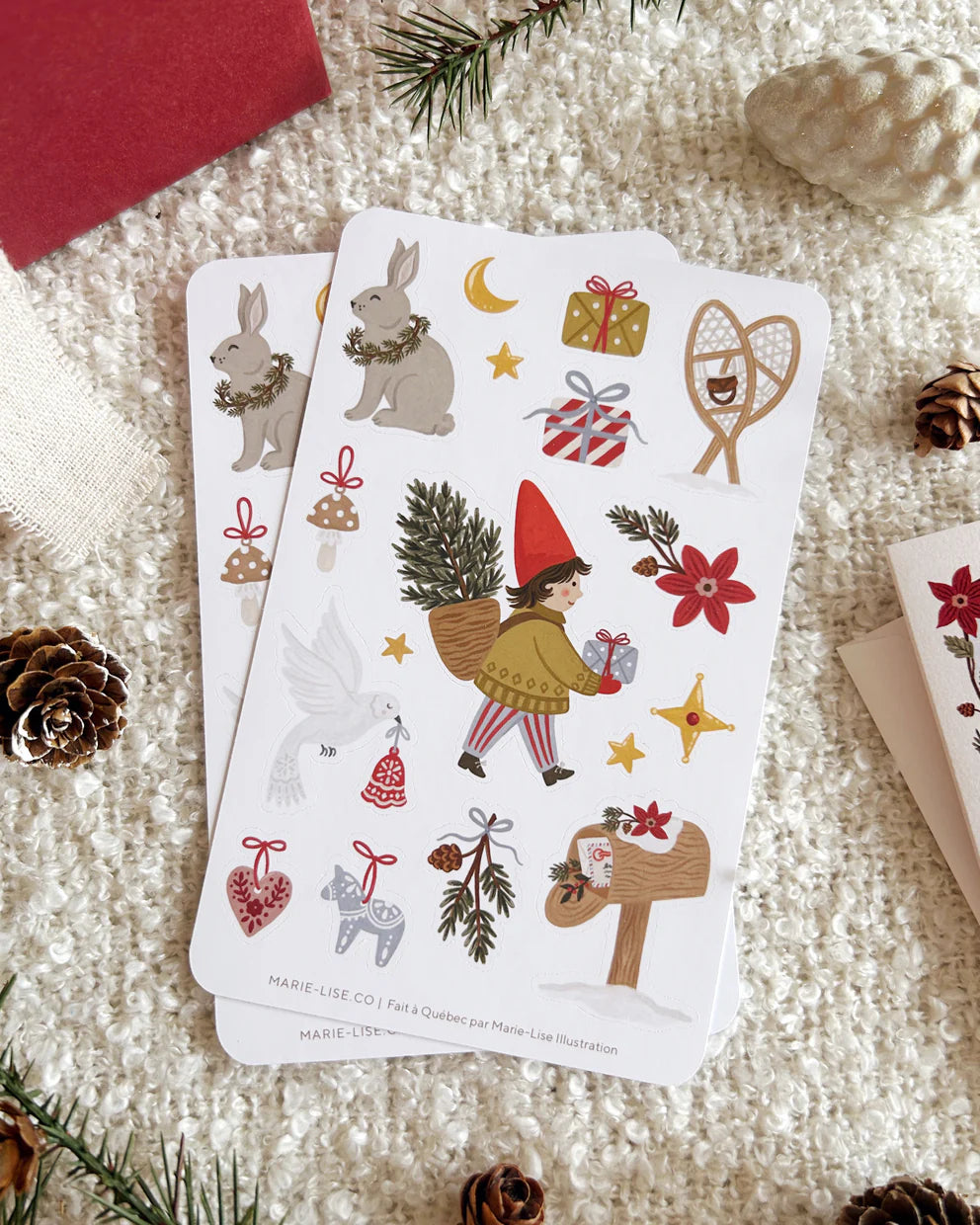 Feuille d'autocollants - Noël scandinave