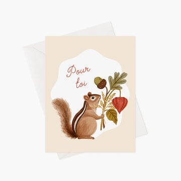Carte de souhaits - Tamia d'automne