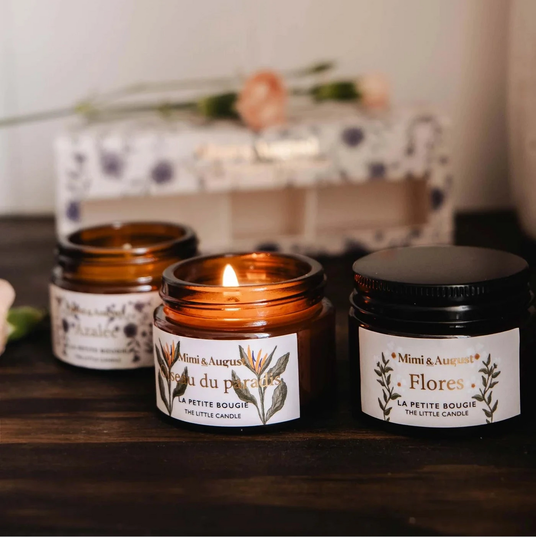 Ensemble de petites bougies - Jardin secret