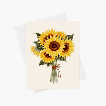 Carte de souhaits - Bouquet de tournesols