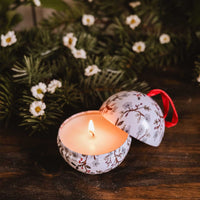Bougie ornement de Noël - Fleur d'hiver