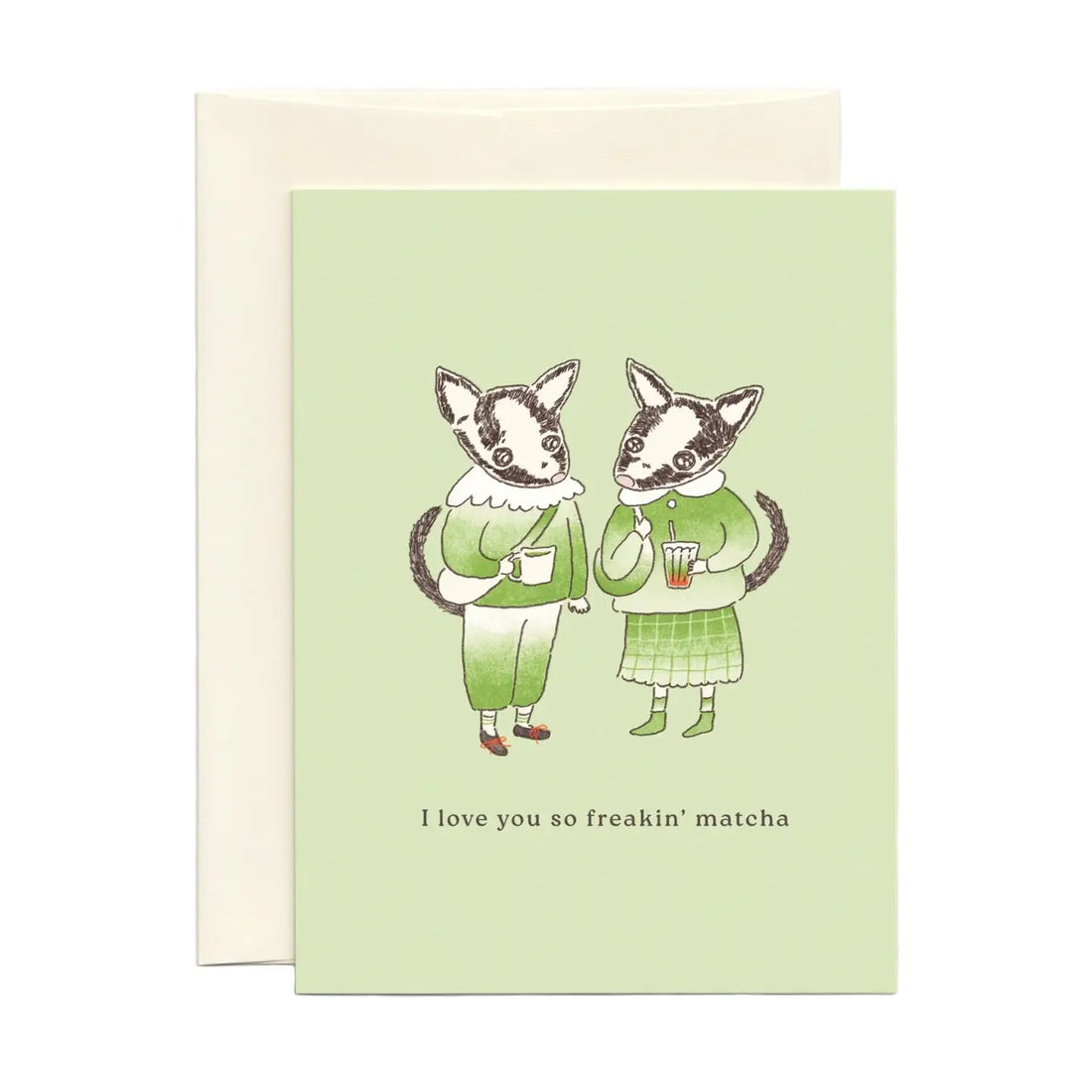 Carte de souhaits - Je t'aime tellement matcha