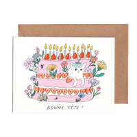 Carte de souhaits - Gâteau chat