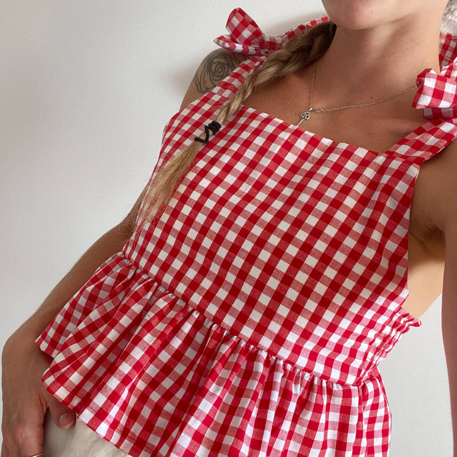 Top Sofia - Gingham rouge 