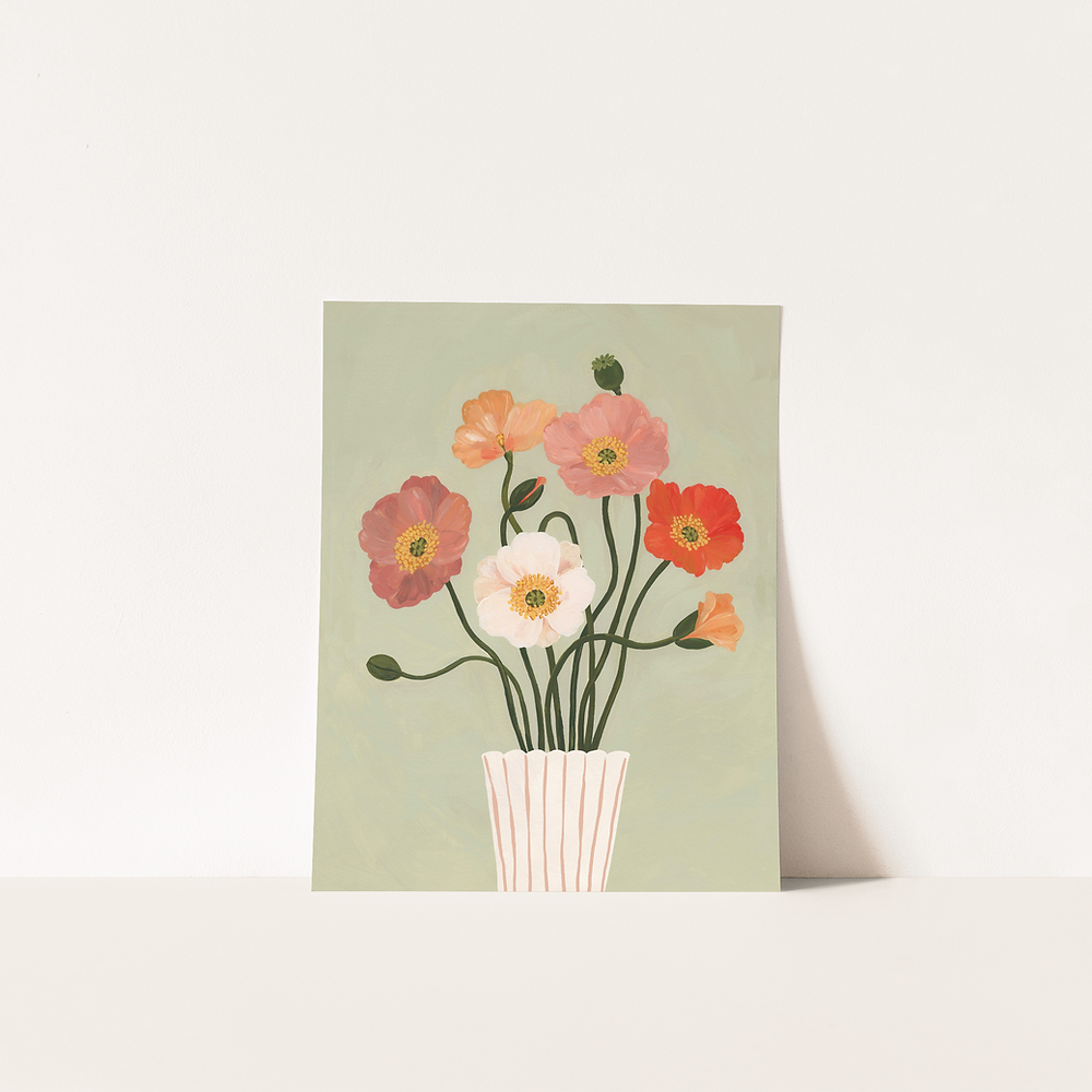 Affiche - Coquelicots pastel