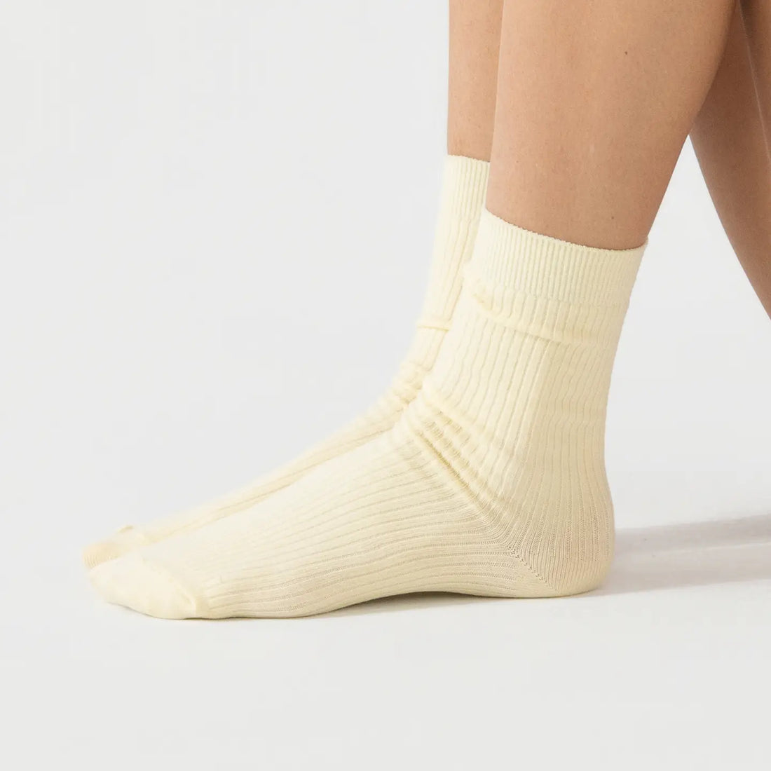 Chaussettes côtelées en coton peigné
