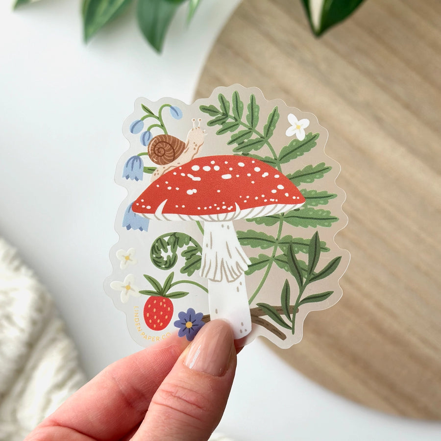 Autocollant - Forêt de champignons