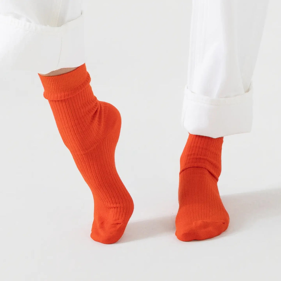 Chaussettes côtelées en coton peigné