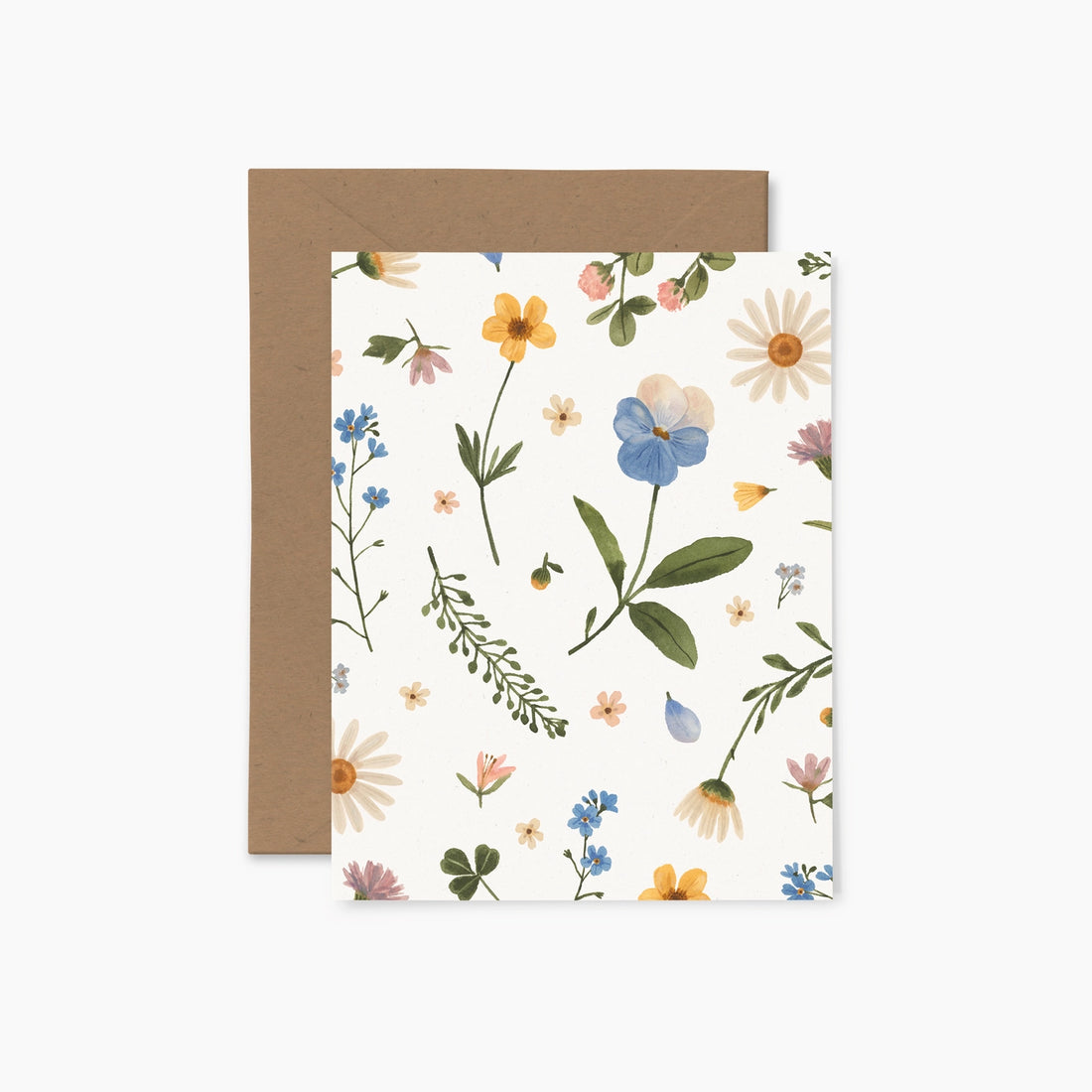 Carte de voeux - Fleurs pressées
