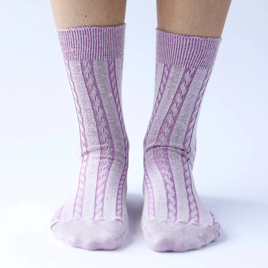 Chaussettes torsadées - Lavande