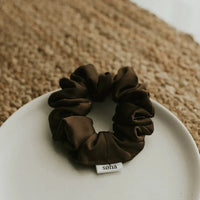 Chouchou en satin - Brun