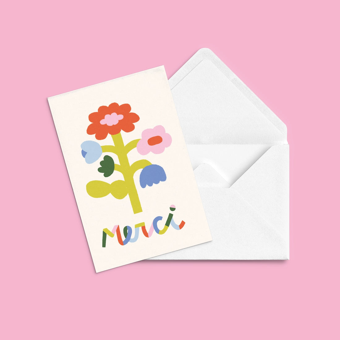 Carte de souhait - Merci fleuri