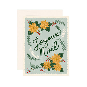 Carte de Noël - Joyeux Noël floral