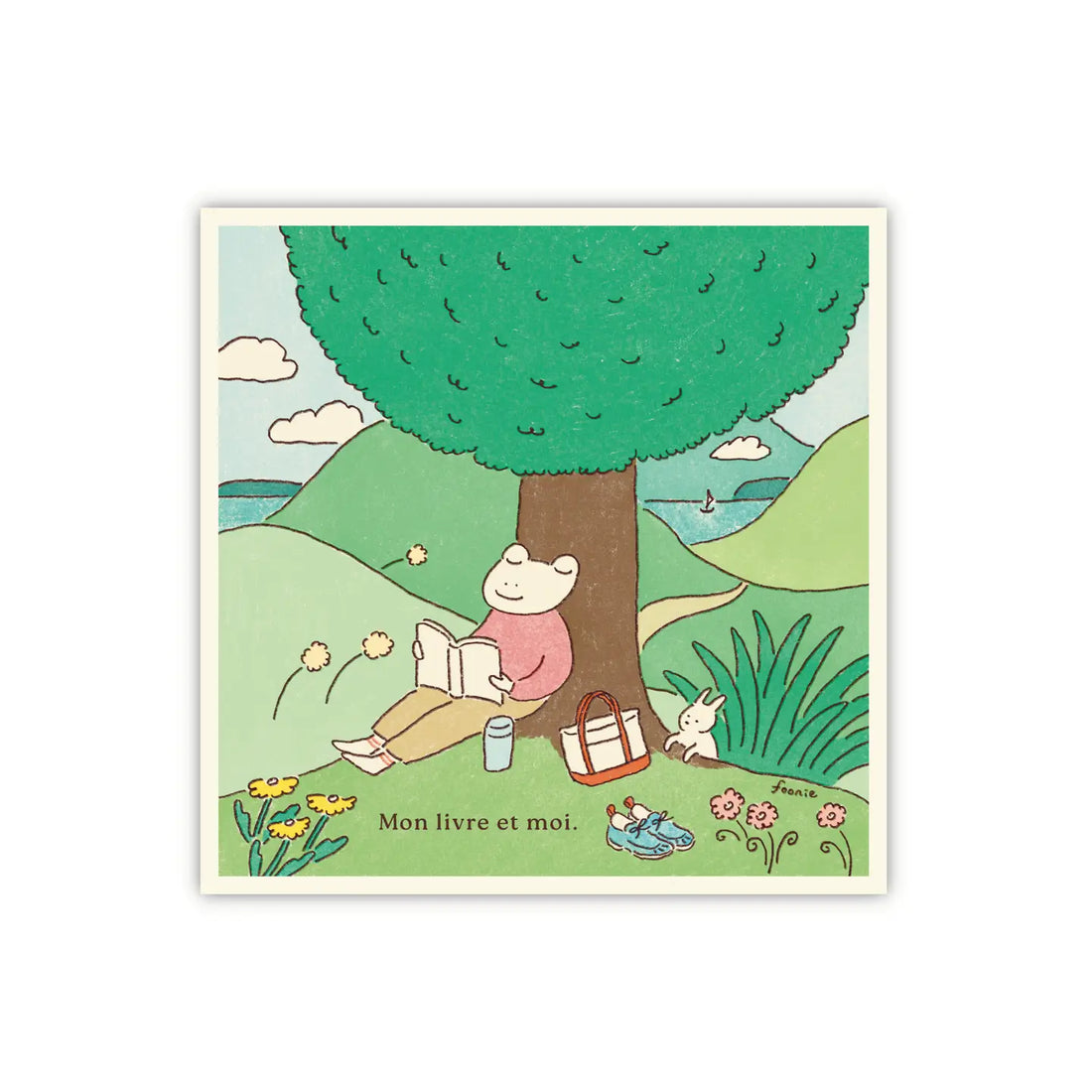 Autocollant - Grenouille amoureuse des livres