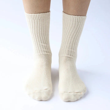 Chaussettes en coton teint - Naturel