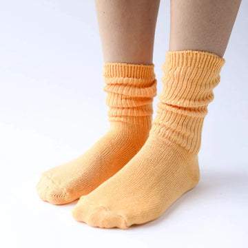 Chaussettes en coton teint - Cantaloup