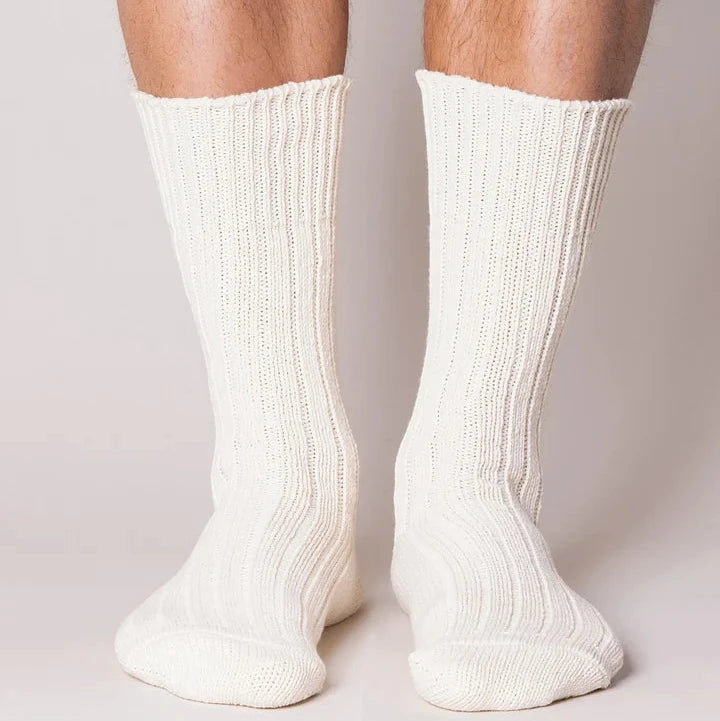 Chaussettes épaisses en coton - Écru