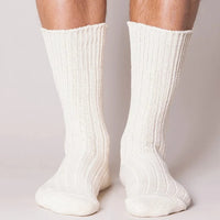 Chaussettes épaisses en coton - Écru